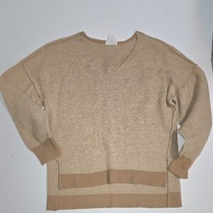 For The Republic V-Neck Tan Sweater